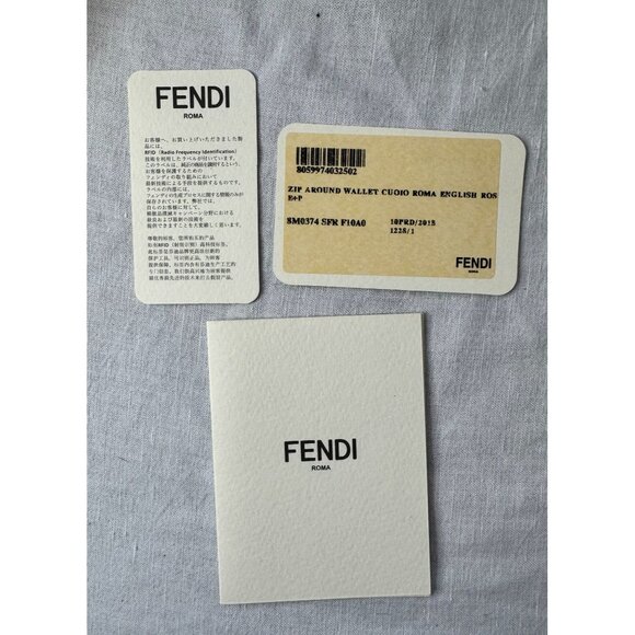 Fendi Roma Selleria Pink Pebbled Leather Zip-Around Wallet Full inclusion - Picture 13 of 16